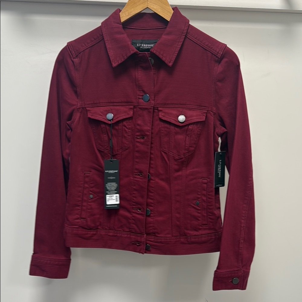 Burgundy Denim Jacket by Liverpool